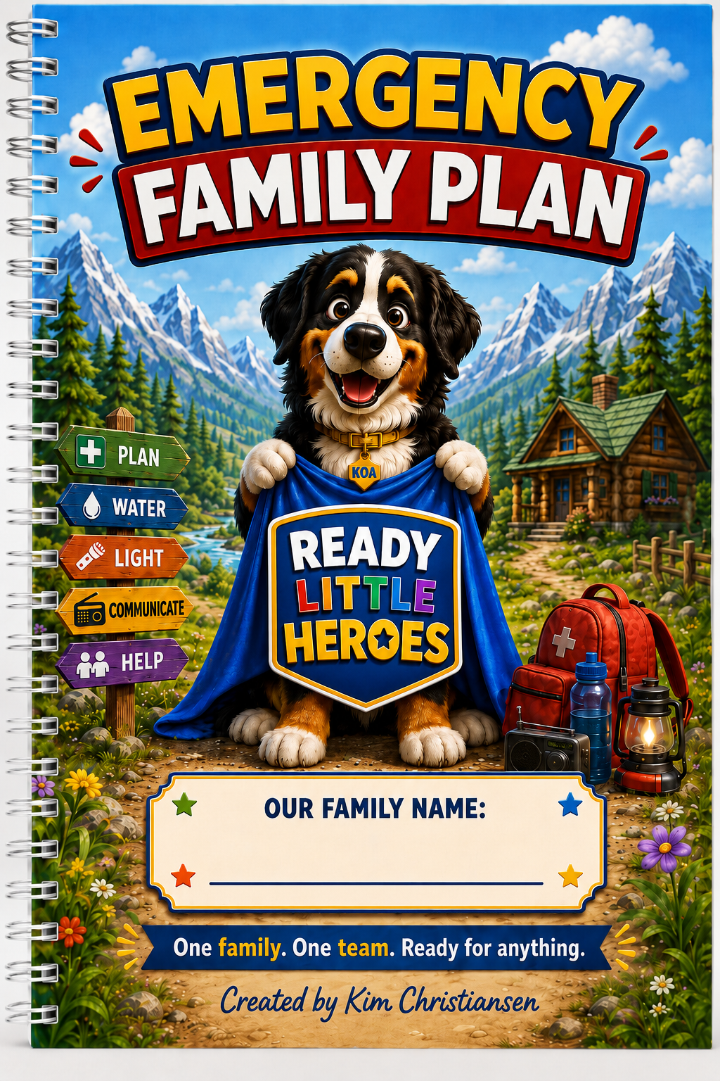 Ready Little Heroes Family Preparedness Plan coil-bound book